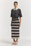 Hibiscus Polo Navy Stripe