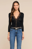 Eluna Lace Detail Cardigan Black