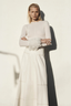 Lotus Vegan Leather Midi Skirt Ivory