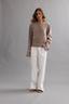 Frilly Crop Cardi Walnut