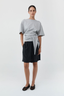 Cotton Jersey Split Back Tee Light Grey Marle