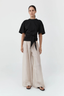 Cotton Jersey Split Back Tee Black