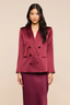 Sena Silk Blazer Merlot Red