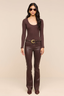 Ruth Coated Straight Leg Jean Dark Java Coated