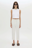 Alba Crop Rib Tank White