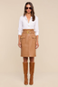Kaelis Vegan Leather Skirt Soft Cognac