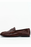 Ivana Loafer Choc Oily Crinkle Leather
