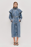 Lorraine Denim Trench Coat Coastal Stone Wash