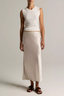 Side Split Slip Skirt Champagne