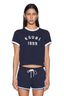 Varsity Shrunken Tee Navy