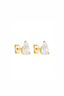Pear Studs Gold/ Clear