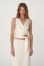 Cloudia Jacquard Wrap Top Ivory Floral
