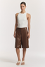 Delinquent Leather Short Walnut Brown