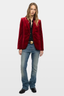 Vavy Velvet Blazer Cherry