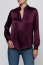 Bianca Band Collar Blouse Dark Plum