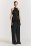 Crown Wrap Scarf Top Black
