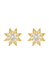 Stella Earrings Gold With White Zircon