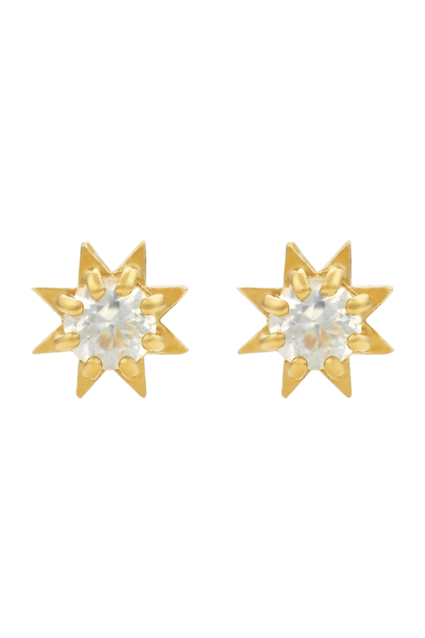 Stella Earrings Gold With White Zircon