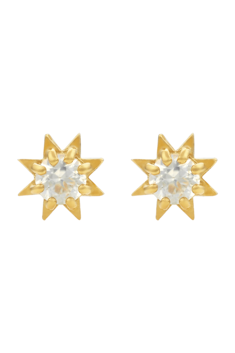 Stella Earrings Gold With White Zircon