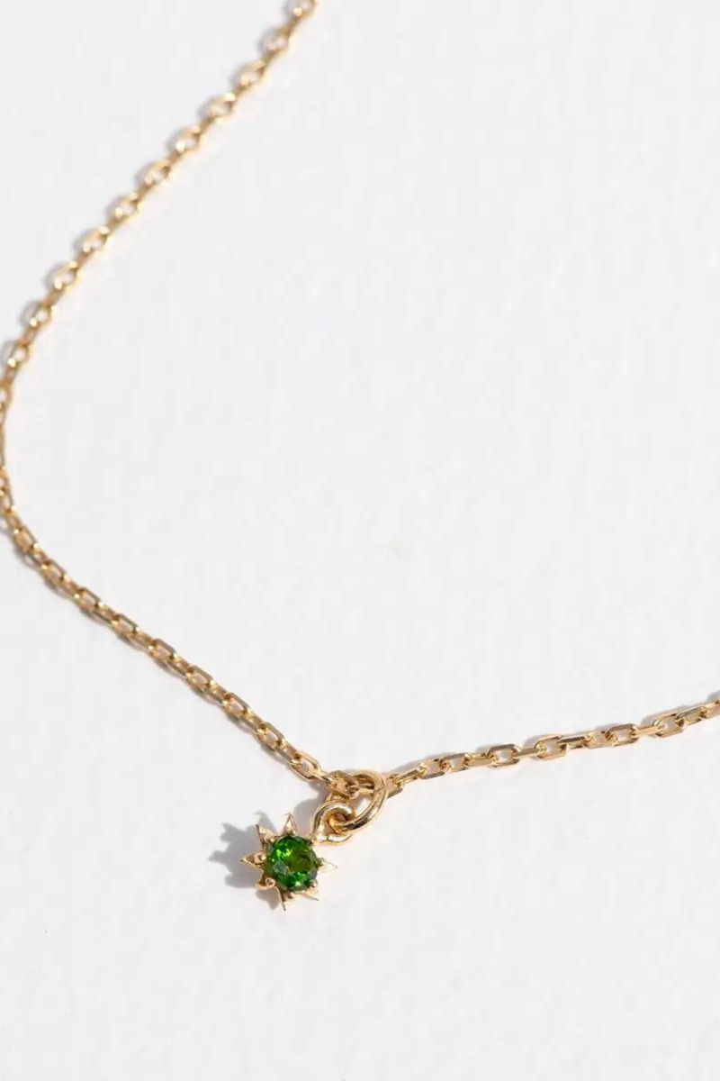 Stella Necklace Gold With Chrome Diopside