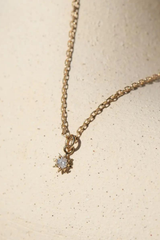 Stella Necklace Gold With White Zircon