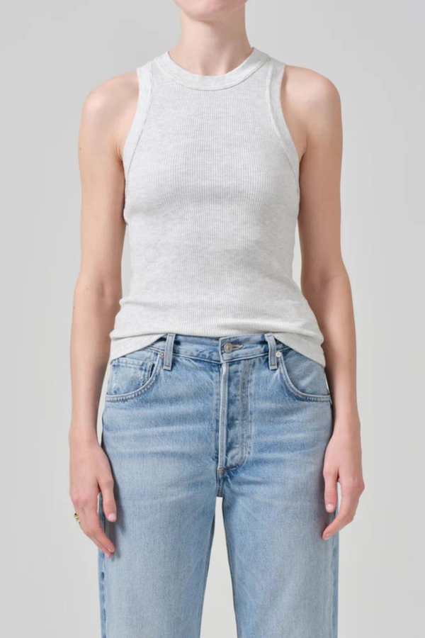 Isabel Rib Tank Heather Grey