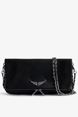 Rock Wings Grained Leather Bag Noir