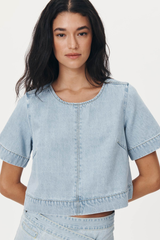 Davie Denim Top Azul