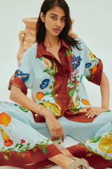 Dahlia Floral Linen Shirt Multi