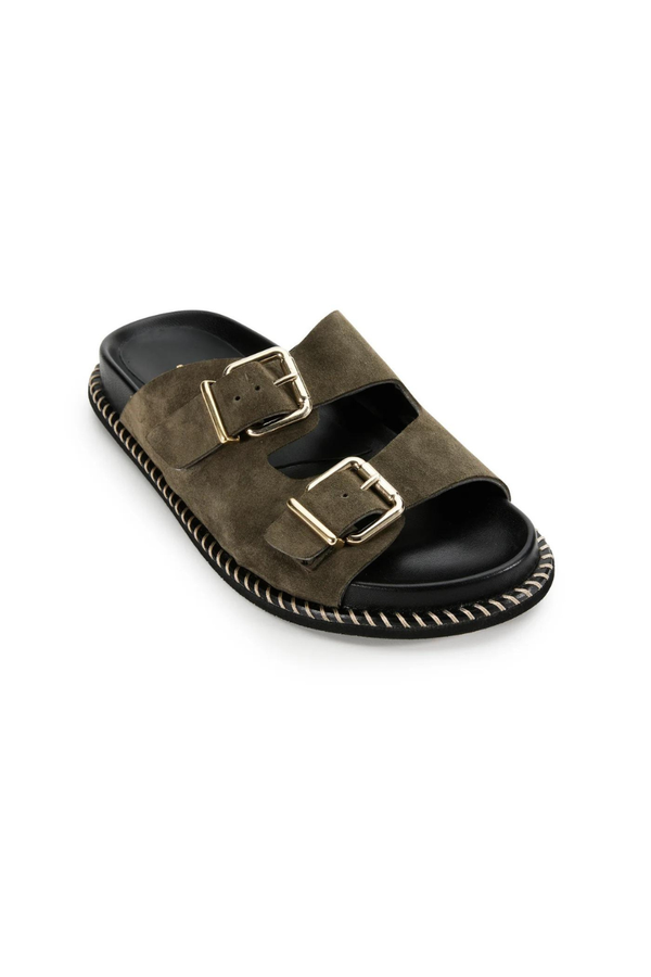 Venice Suede Slide Khaki