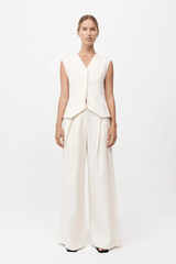 Minimal Fold Trousers Ivory