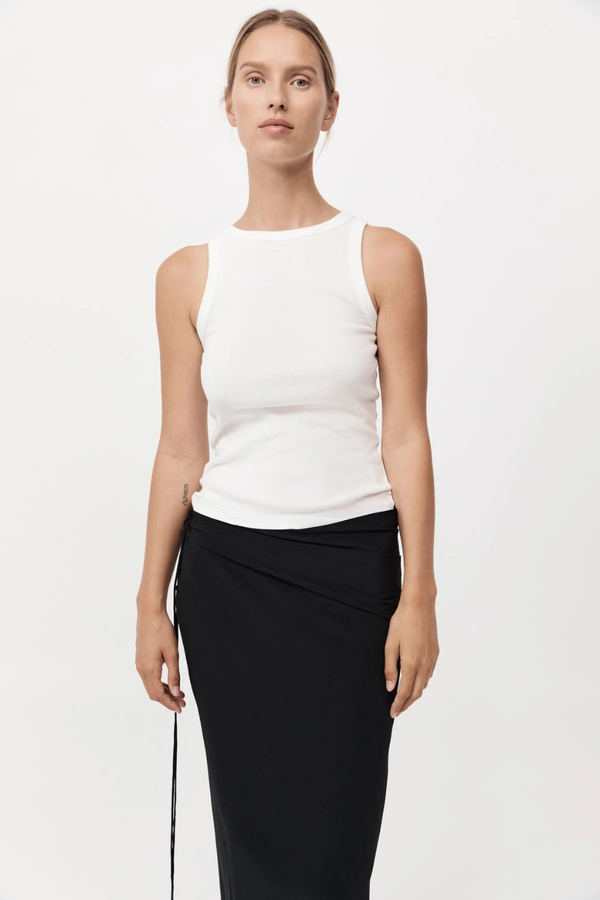 Organic Cotton Bateau Tank White