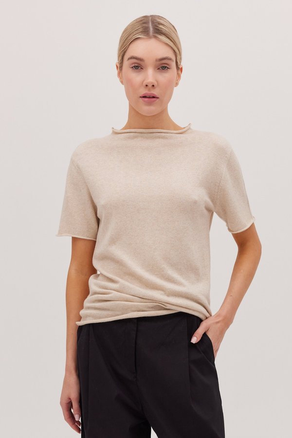 The Funnel Neck Tee Jute