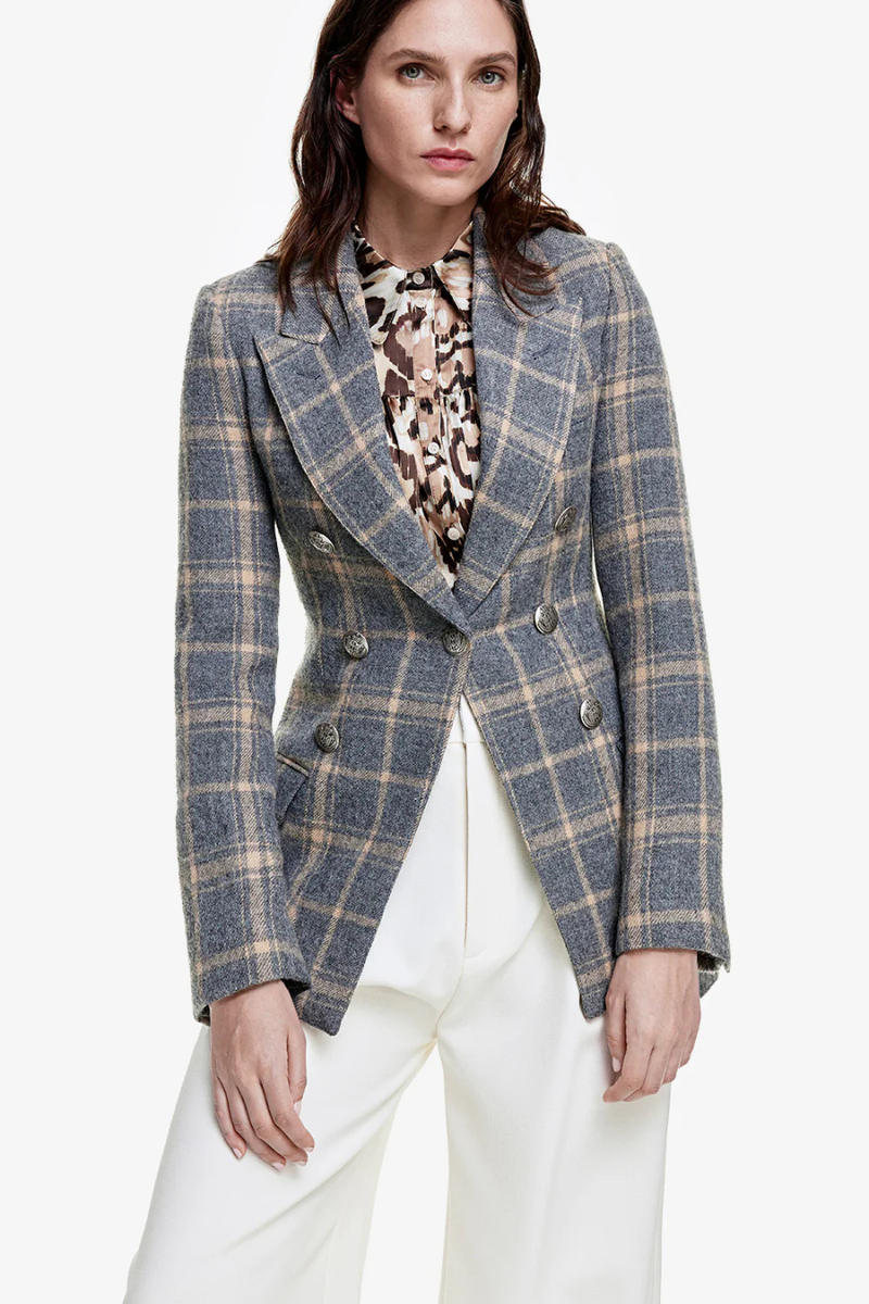 Not A DB Blazer Dove Plaid