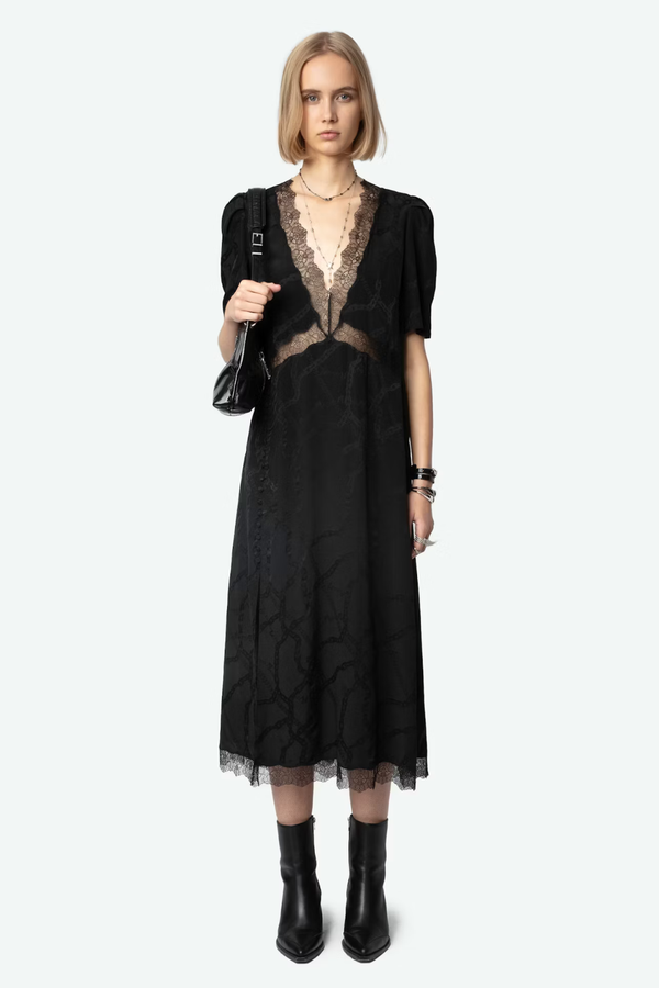 Redox Silk Jacquard Dress Black