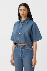 Cortez Cropped Denim Shirt Classic Blue