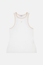 Cotton Vest White/ Taupe