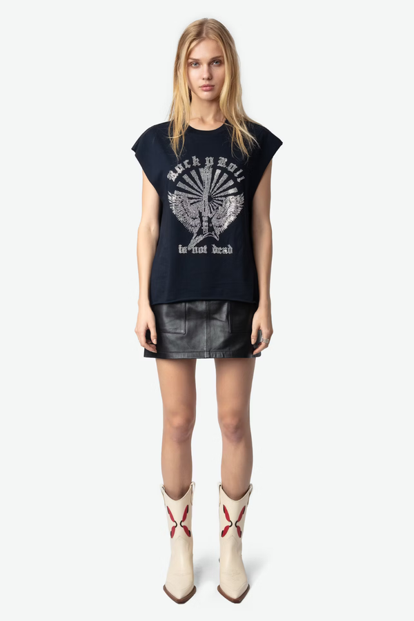 Cloe Guitar Tank Top Encre