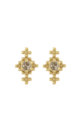 Indie Studs Gold | Peach Zircon