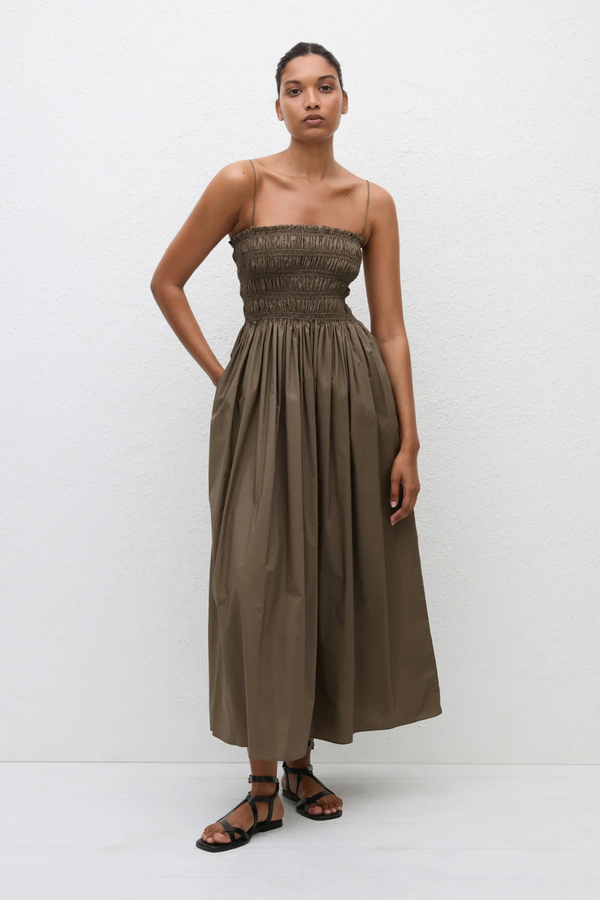 Shirred Bodice Dress Birch