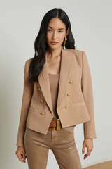 Brooke Open Front Blazer Cappuccino/Sketch Chain