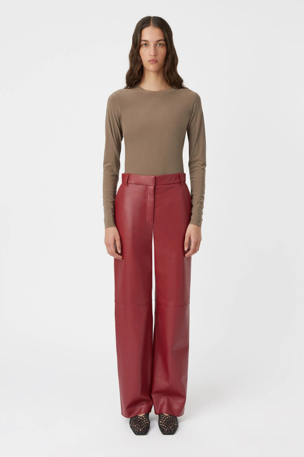 Selita Leather Pant Garnet Red