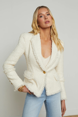 Kaisley Tweed Blazer Vintage White