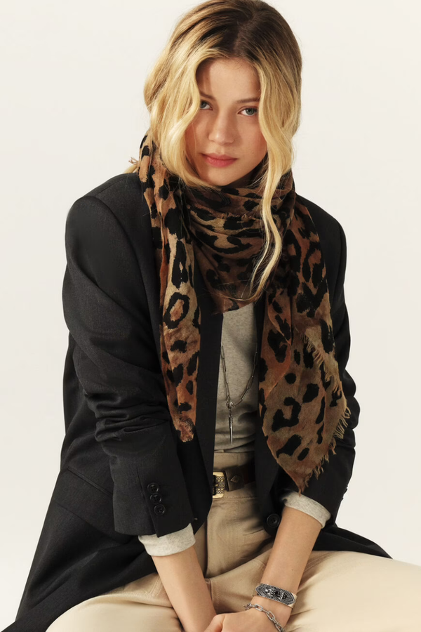 Selene Wool Scarf Leopard