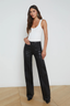Clayton Coated Wide Leg Jean Noir