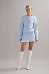 Frilly Birdy Skirt Blue Tweed