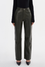 Shannon Leather Pant Dark Olive