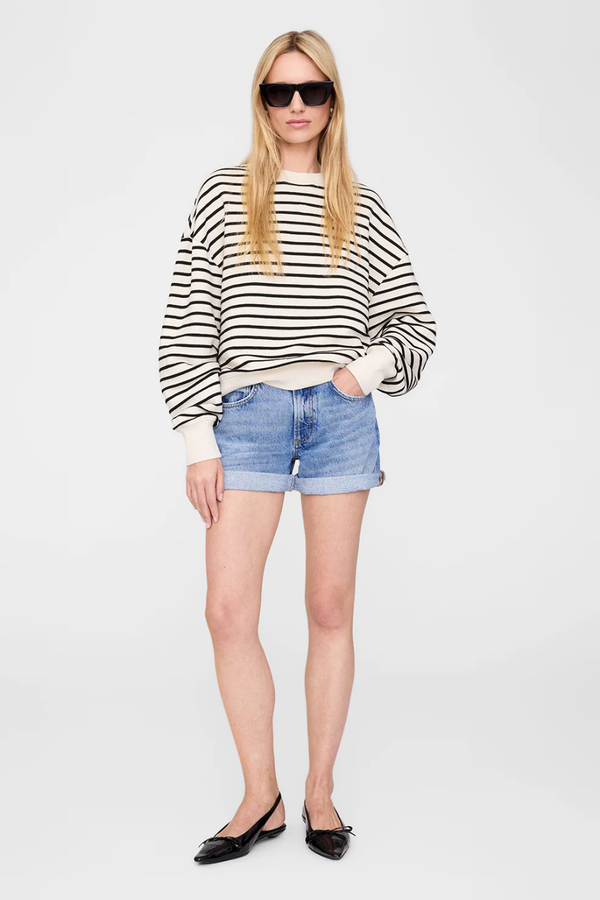 Dean Sweatshirt Black Stripe French Terry