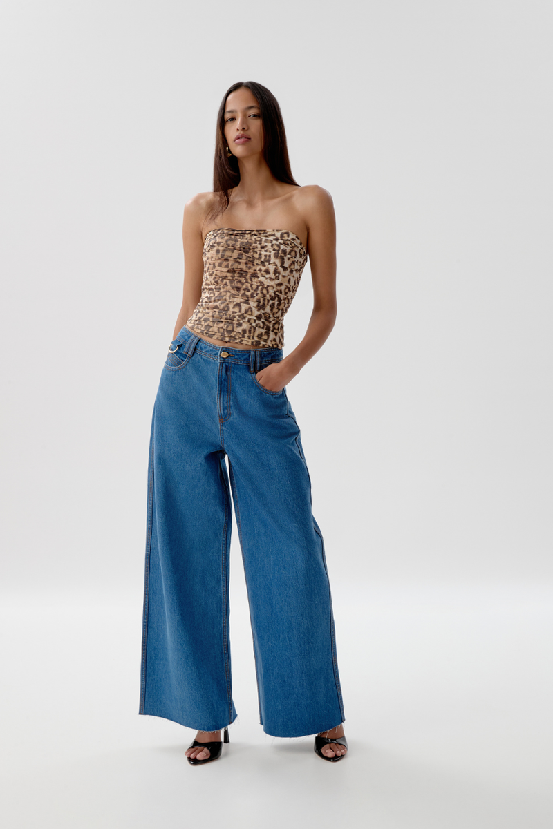 Sunbeam Ruched Bustier Leopard