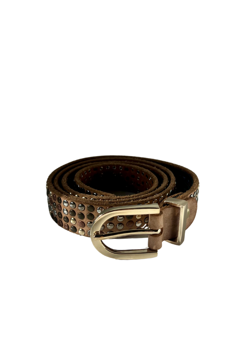 Dallas Studded Belt Cognac